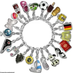 SilberDream Charm Stiletto schwarz mit Zirkonia 925er Armband Anhänger FC883S