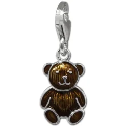 SilberDream Charm Teddybär braun 925er Silber Armband Anhänger FC855N