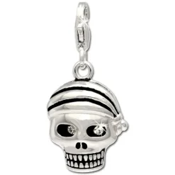 SilberDream Charm Totenkopf Pirat 925 Silber Armband Anhänger FC695