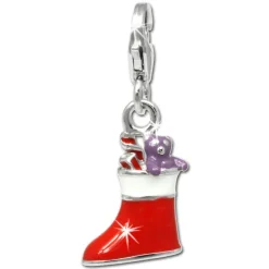 SilberDream Charm Weihnachtsstiefel 925 Silber Armband Anhänger FC810R