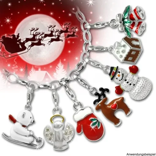 SilberDream Charm Weihnachtsstiefel 925 Silber Armband Anhänger FC810R