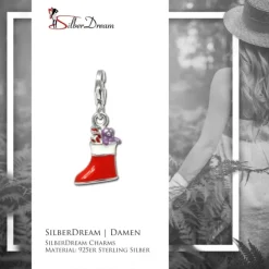 SilberDream Charm Weihnachtsstiefel 925 Silber Armband Anhänger FC810R