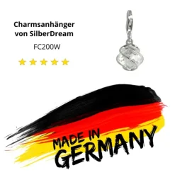 SilberDream Charm Zirkonia Kugel weiß Armband Anhänger FC200W