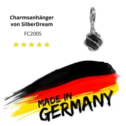 SilberDream Charm Zirkonia Kugel schwarz Armband Anhänger FC200S