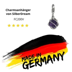 SilberDream Charm Zirkonia Kugel lila Armband Anhänger FC200V