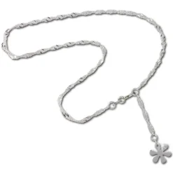 SilberDream 25,5cm Fußkette Blume 925er Silber SDF018I