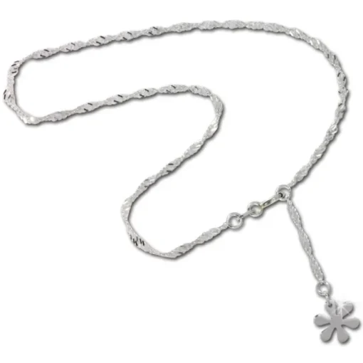 SilberDream 25,5cm Fußkette Blume 925er Silber SDF018I