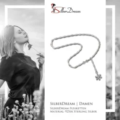 SilberDream 25,5cm Fußkette Blume 925er Silber SDF018I