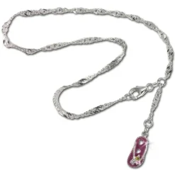 SilberDream 25,5cm Fußkette Flipflop rosa 925er Silber SDF022A