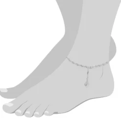 SilberDream 25,5cm Fußkette Herz Zirkonia Silber SDF005