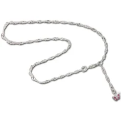 SilberDream 26cm Fußkette Schmetterling rosa 925er Silber SDF017A