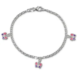SilberDream 15,5cm Kinder Armband Schmetterling Silber SDA011