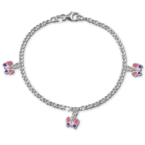 SilberDream 15,5cm Kinder Armband Schmetterling Silber SDA011