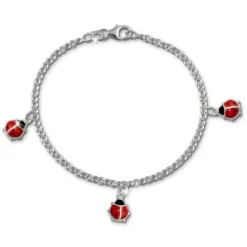 SilberDream 16cm Kinder Armband Marienkäfer Silber SDA012