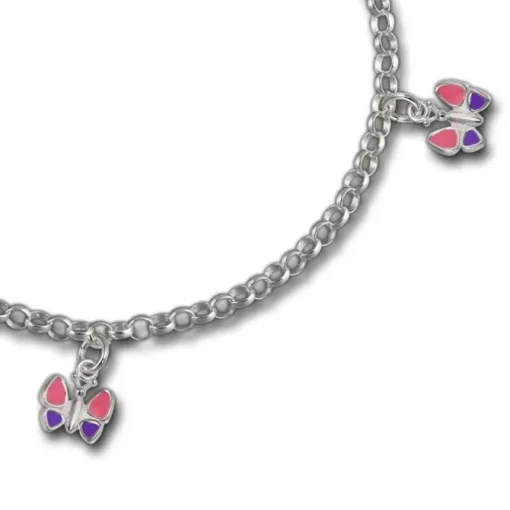 SilberDream 15,5cm Kinder Armband Schmetterling Silber SDA011
