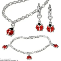 SilberDream 16cm Kinder Armband Marienkäfer Silber SDA012