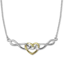 SilberDream Collier Bicolor Kette Tribal Herz 925 Sterling Silber 45cm SDK50045Y