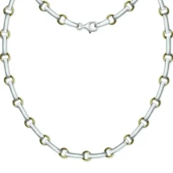 SilberDream Collier Circle 925 Silber matt vergoldet Damen 45cm Kette SDK4801T