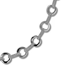 SilberDream Collier Circle Zirkonia weiß 925er Silber 45cm Halskette SDK450W