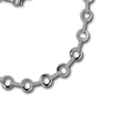 SilberDream Collier Circle Zirkonia weiß 925er Silber 45cm Halskette SDK450W