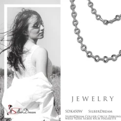 SilberDream Collier Circle Zirkonia weiß 925er Silber 45cm Halskette SDK450W