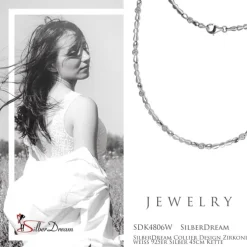 SilberDream Collier Design Zirkonia weiß 925er Silber 45cm Kette SDK4806W