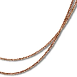 SilberDream Collier Doppel Kette Perlen rose vergoldet 925 Silber 90cm SDK2369E