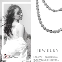 SilberDream Collier Dreiecke Zirkonia weiß 925er Silber 45cm Halskette SDK457W