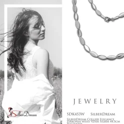 SilberDream Collier Elegance Zirkonia weiß 925er Silber 44,5cm Halskette SDK453W