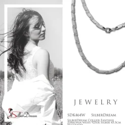 SilberDream Collier Fantasie Zirkonia weiß 925er Silber 45,5cm Halskette SDK464W