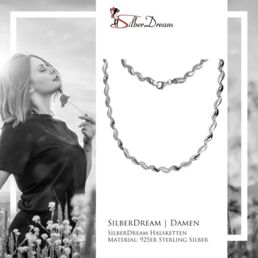 SilberDream Collier Glamour Zirkonia weiß 925er Silber 44,5cm Kette SDK4808W