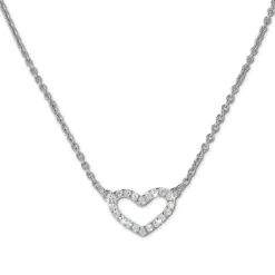 SilberDream Collier Herz Kette Zirkonia weiß 925er Silber Damen 42cm SDK29142J