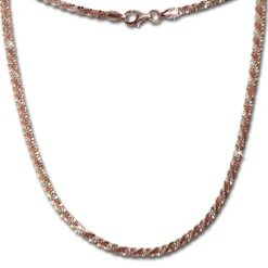 SilberDream Collier Kette gedreht rose vergoldet 925 Silber Damen 45cm SDK21645E