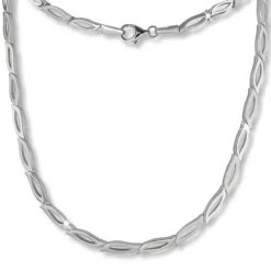 SilberDream Collier Kette Blütenblatt 925 Silber 45cm Halskette Damen SDK428