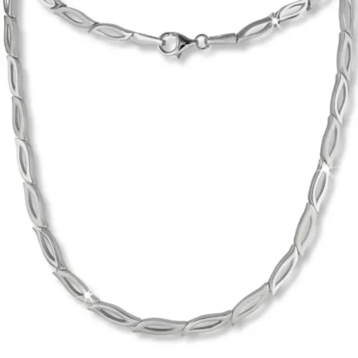 SilberDream Collier Kette Blütenblatt 925 Silber 45cm Halskette Damen SDK428
