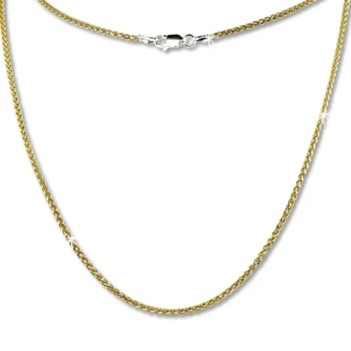 SilberDream Collier Kette Zopf vergoldet 925 Silber Damen 45cm SDK21545Y