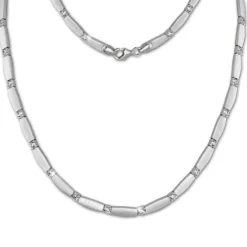 SilberDream Collier Kette matt Zirkonia weiß 925er Silber 45cm SDK447W