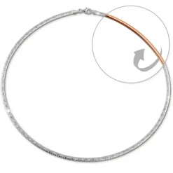 SilberDream Collier Kette Muster Rose vergoldet und Silber 925er 45cm SDK22945F
