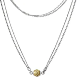 SilberDream Collier Kette Kugel Punkte vergoldet 925 Silber Damen 45cm SDK24645Y
