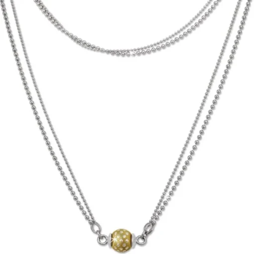 SilberDream Collier Kette Kugel Punkte vergoldet 925 Silber Damen 45cm SDK24645Y
