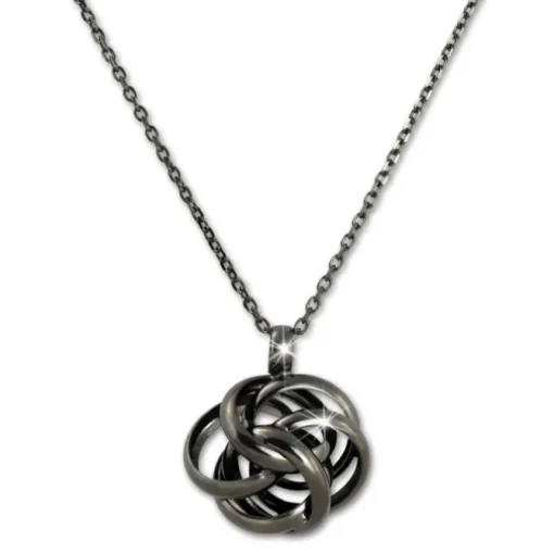 SilberDream Collier Kette Knoten geschwärzt 925 Silber Damen 44cm-47cm SDK11244S