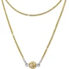 SilberDream Collier Kette Kugel Blatt vergoldet 925 Silber Damen 46cm SDK24146Y