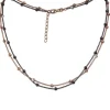 SilberDream Collier Kette Kugeln Rose und Schwarz 925er Damen 42cm SDK22442F