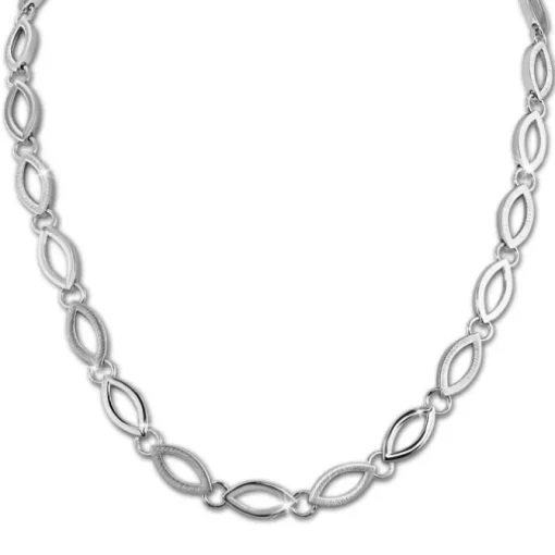 SilberDream Collier Kette Oval 925er Silber 44cm Damen Halskette SDK466J