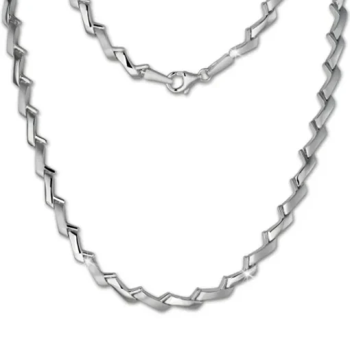 SilberDream Collier Kette Zick-Zack 925er Silber 45cm Damen Kette SDK440J
