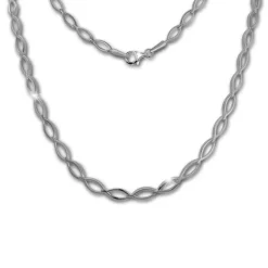 SilberDream Collier Kette Oval 925 Sterling Silber 44,5cm Halskette SDK455J