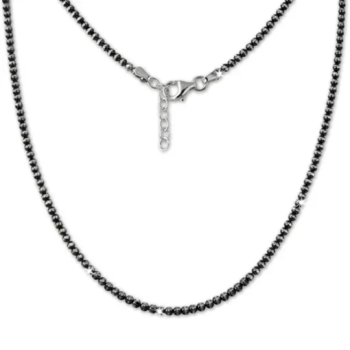SilberDream Collier Kette Kugeln geschwärzt 925 Silber Damen 44cm-47cm SDK11045K