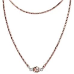 SilberDream Collier Kette Kugel Blumen rose 925 Silber Damen 45cm SDK24545E