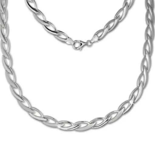 SilberDream Collier Kette Zopf 925er Silber 44,5cm Damen Halskette SDK438J