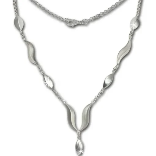 SilberDream Collier Kette Wave 925 Silber 45cm Halskette SDK410